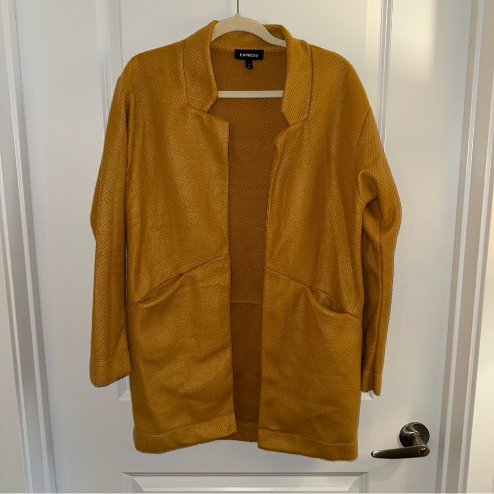 Express Golden Yellow Open Front Cardigan